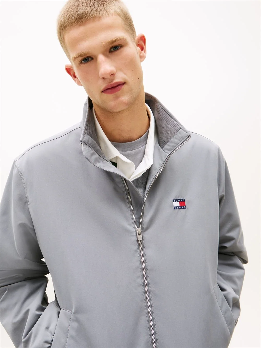 Tommy Jeans Essential Water Repellent Zip-Thru Jacket - Grey - M