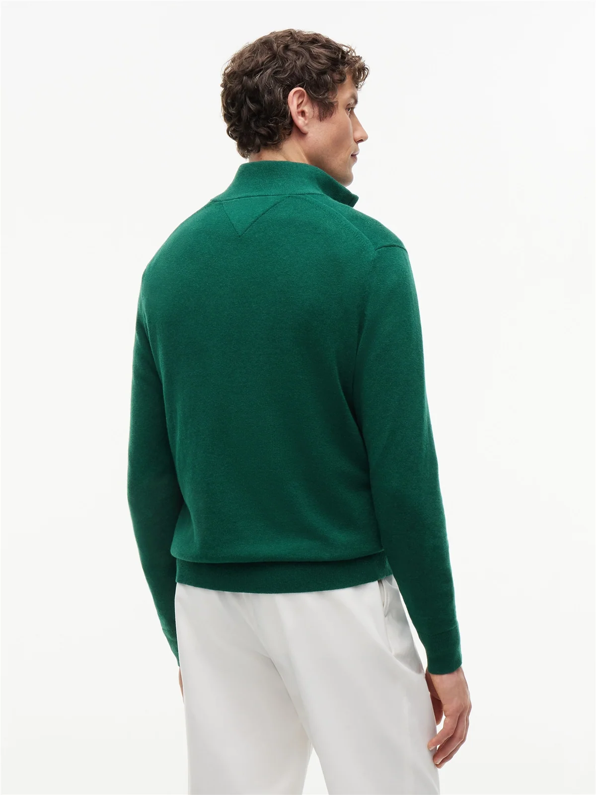 Tommy Hilfiger Pima Cotton Cashmere Blend Half Zip Sweater - Green - 2XL