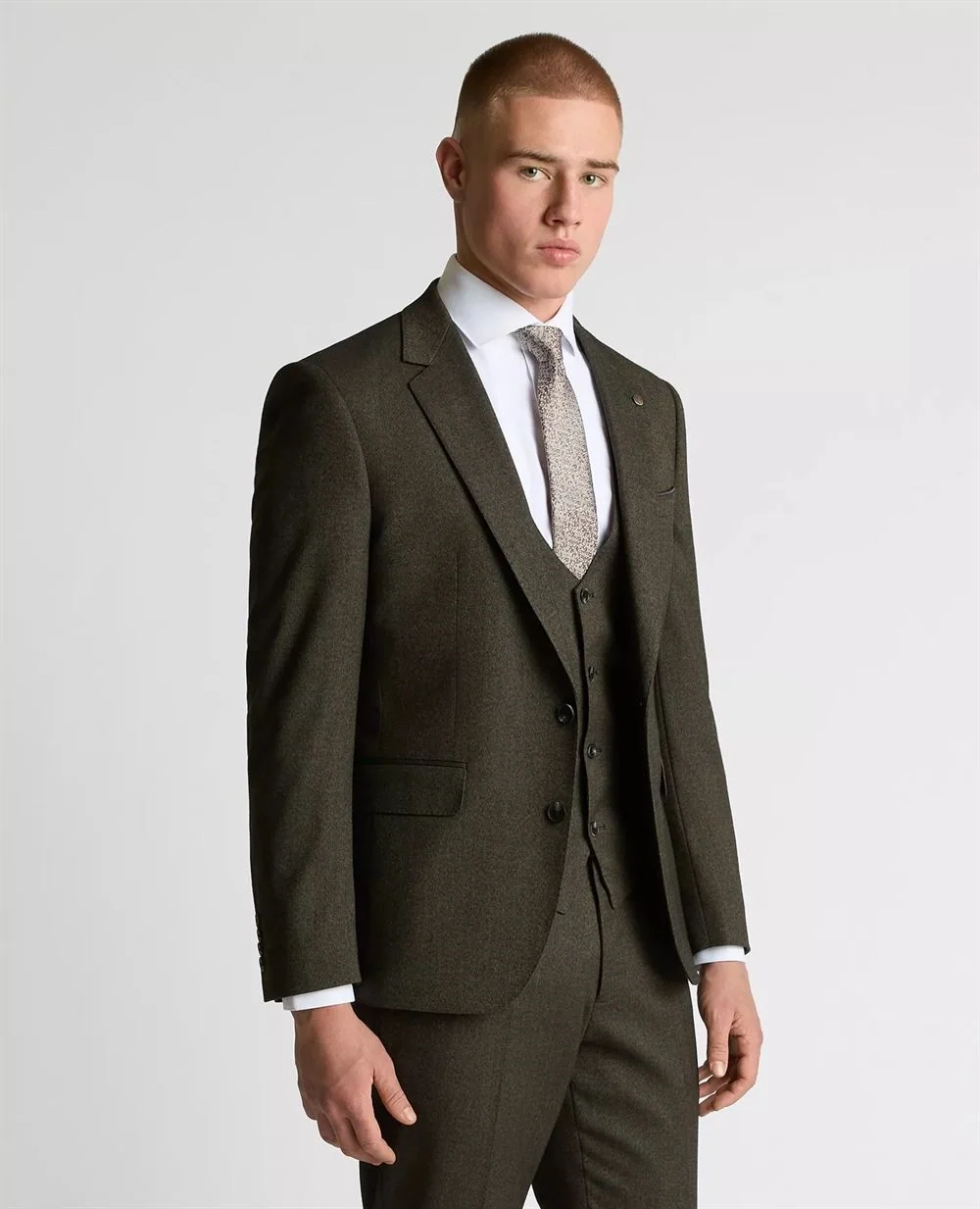 Remus Uomo Matteo Slim Fit Stretch Jacket - Brown - 40R