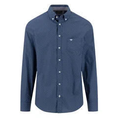 Fynch Hatton Minimal Print B.D. Shirt - Blue - M