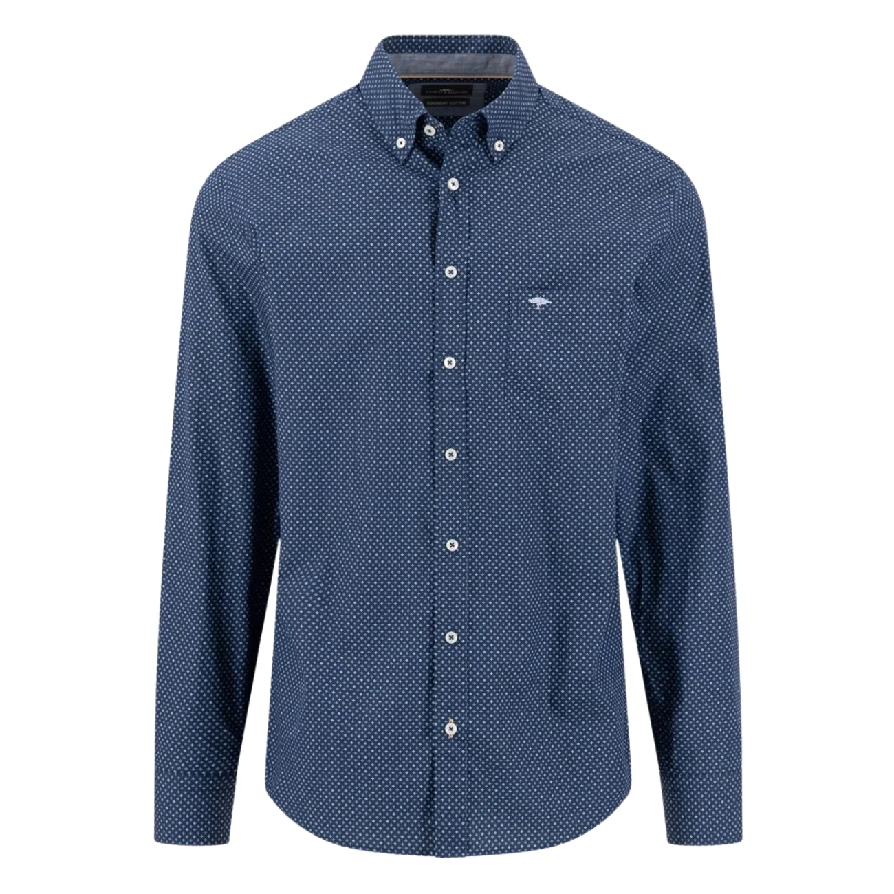 Fynch Hatton Minimal Print B.D. Shirt - Blue - M