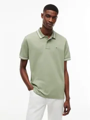 Tommy Jeans Regular Fit Tipped Polo Shirt - Green - M