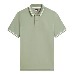 Tommy Jeans Regular Fit Tipped Polo Shirt - Green - M