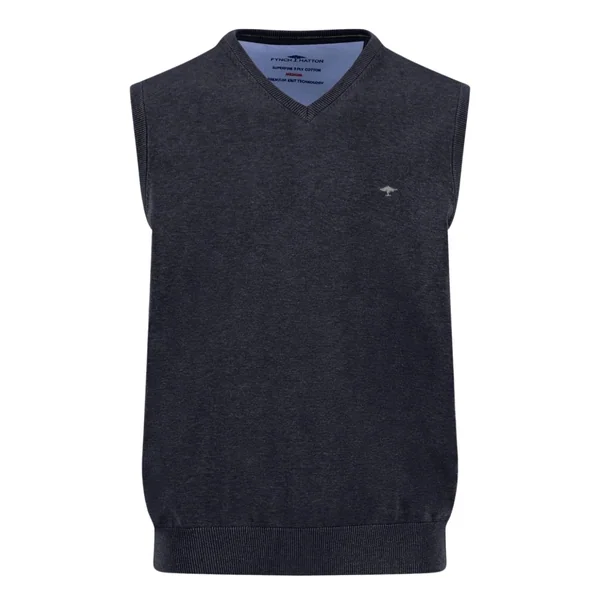 Fynch Hatton Slipover Superfine Sweater - Dk Navy - XL