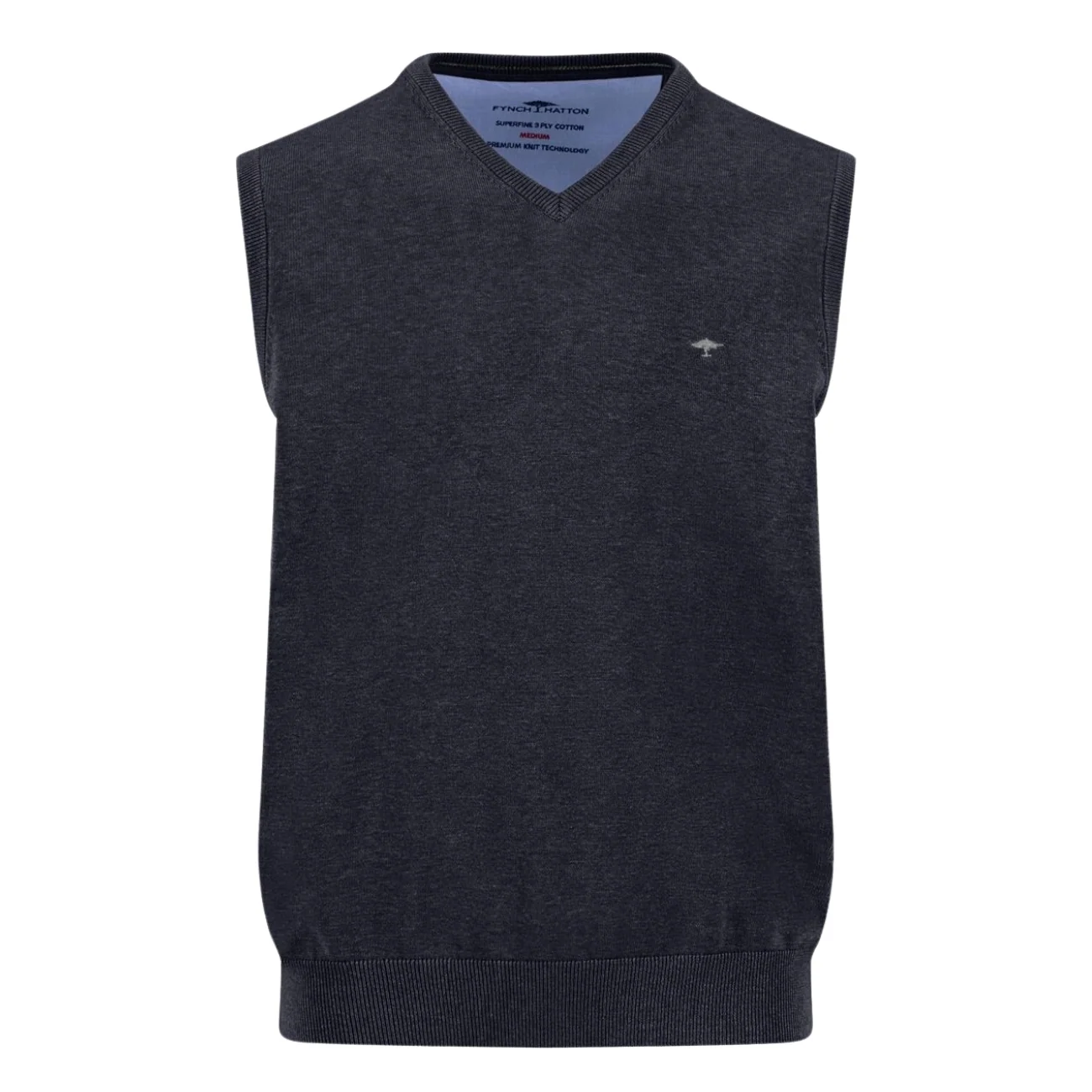 Fynch Hatton Slipover Superfine Sweater - Dk Navy - XL