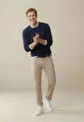 Fynch Hatton Fine Knit Crew Neck Sweater - Navy - M