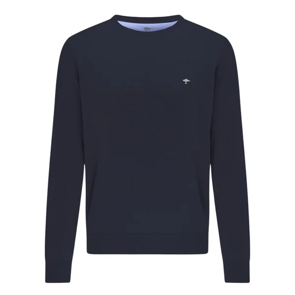 Fynch Hatton Fine Knit Crew Neck Sweater - Navy - M