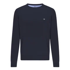Fynch Hatton Fine Knit Crew Neck Sweater - Navy - M
