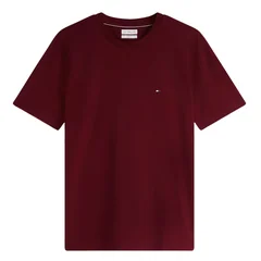 Tommy Hilfiger Flag Embroidery Crew Neck T-Shirt - Burgundy Wine - XS