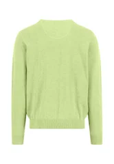 Fynch Hatton Fine Knit Cotton Crewneck Sweater - Lime Green - 2XL