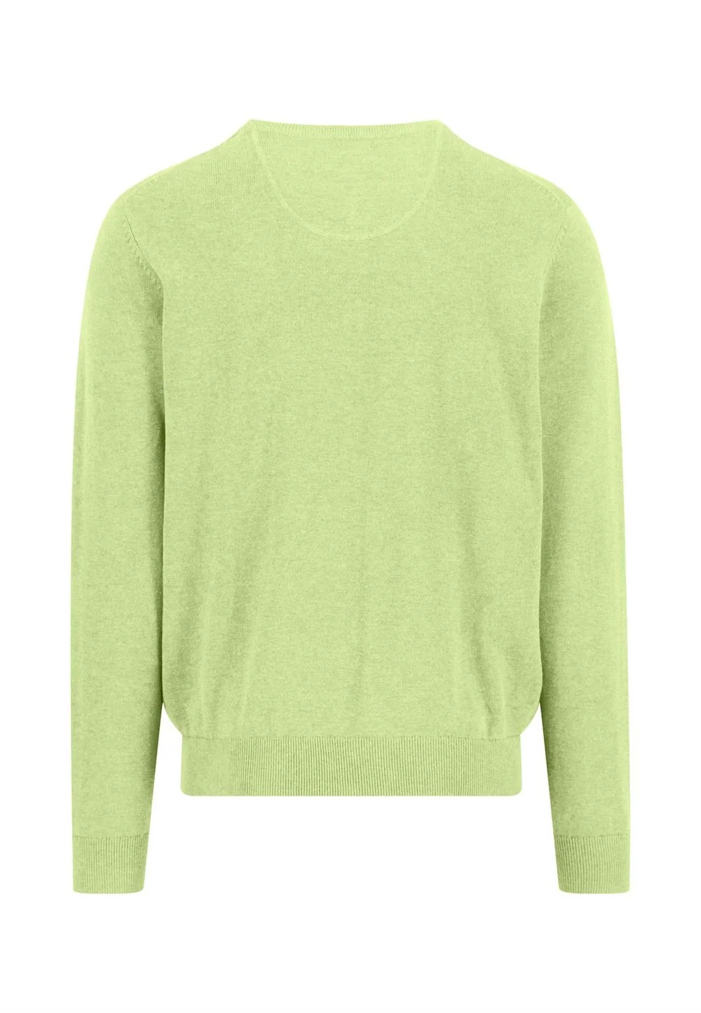 Fynch Hatton Fine Knit Cotton Crewneck Sweater - Lime Green - 2XL