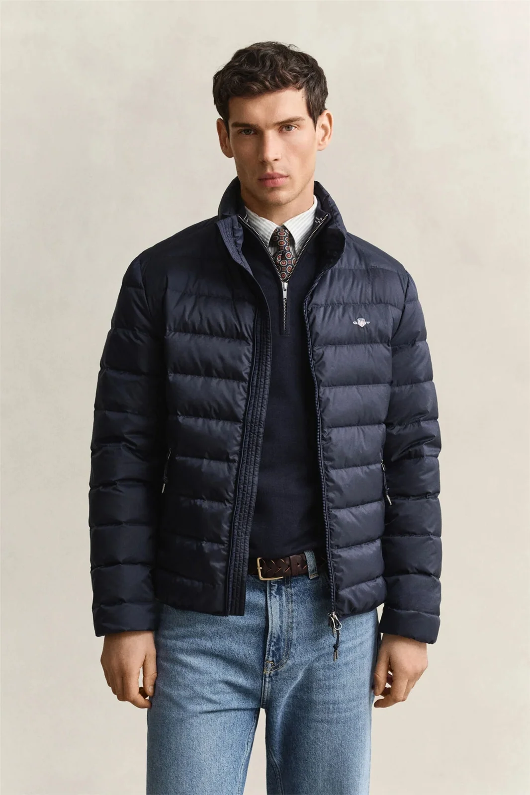 Gant Light Down Padded Jacket - Navy - L