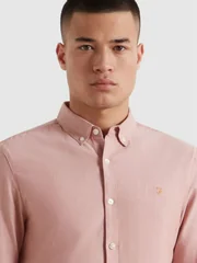 Farah Brewer Slim Fit Shirt - Coral Pink - M