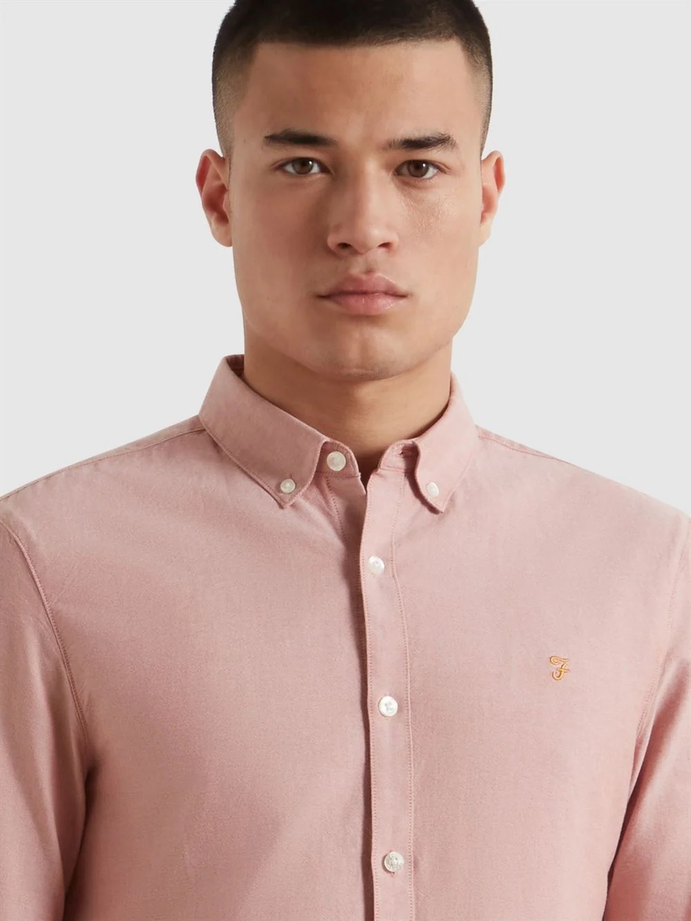 Farah Brewer Slim Fit Shirt - Coral Pink - M