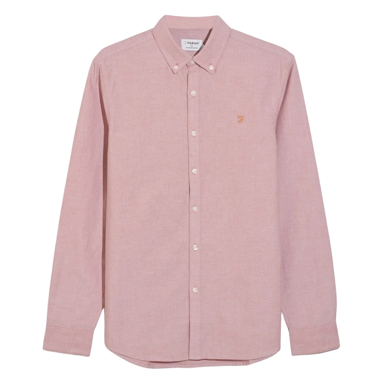 Farah Brewer Slim Fit Shirt - Coral Pink - M