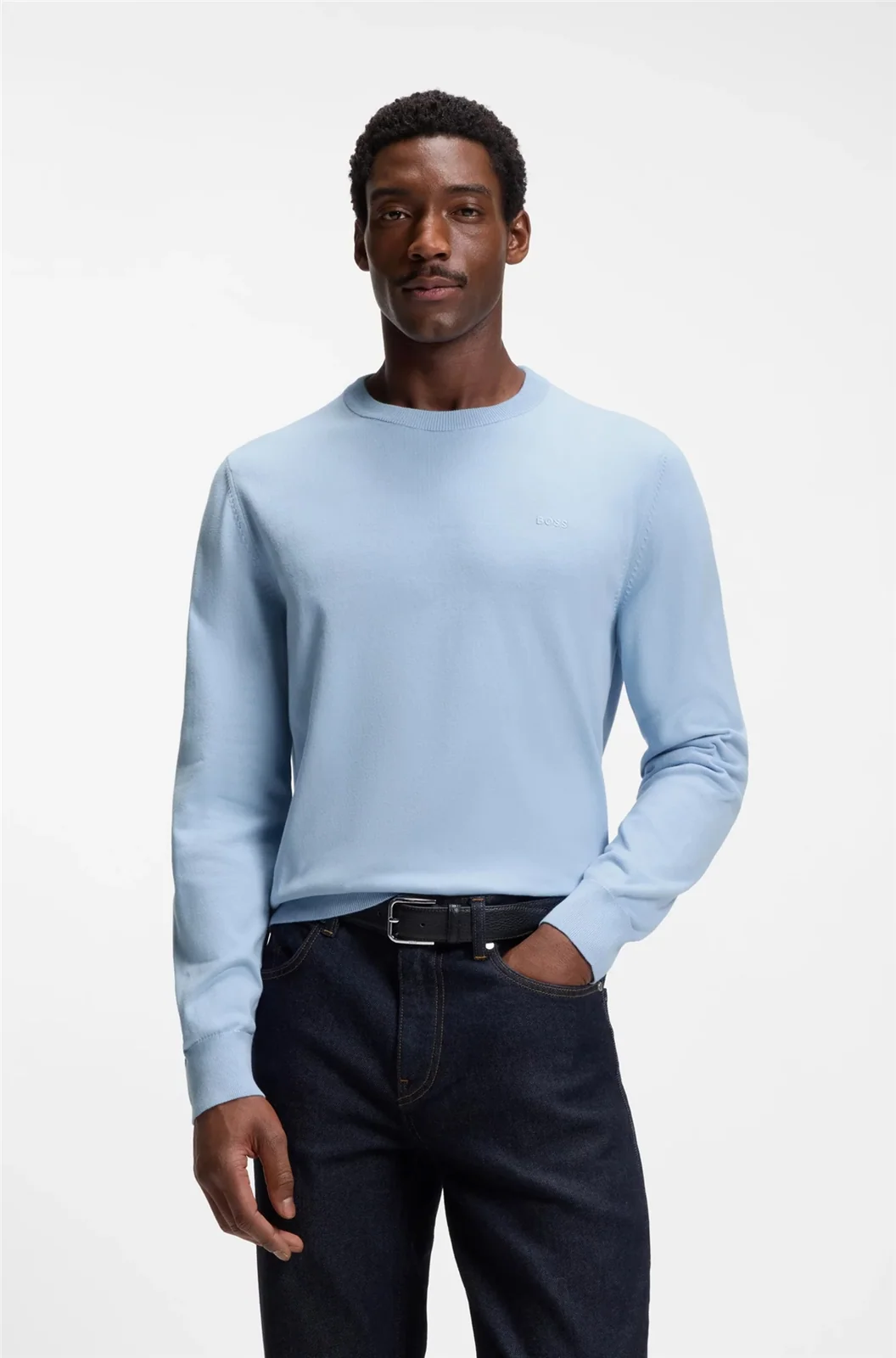Boss Upacas Cotton Sweater - Blue - XL