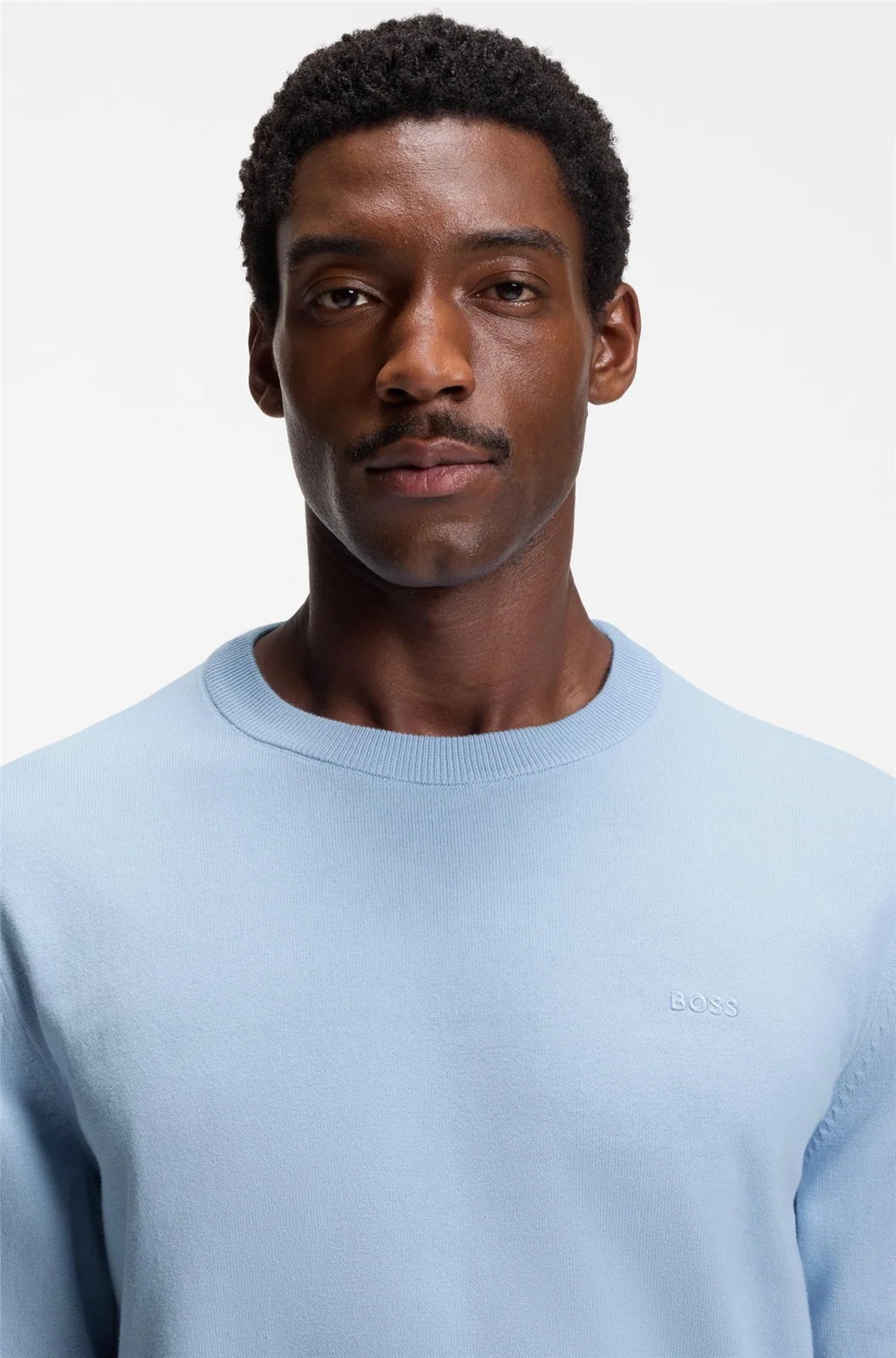 Boss Upacas Cotton Sweater - Blue - XL