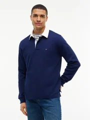 Tommy Hilfiger Essential Solid Rugby Shirt - Navy - S