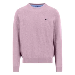 Fynch Hatton Fine Knit Cotton Crewneck Sweater - Magnolia - 2XL
