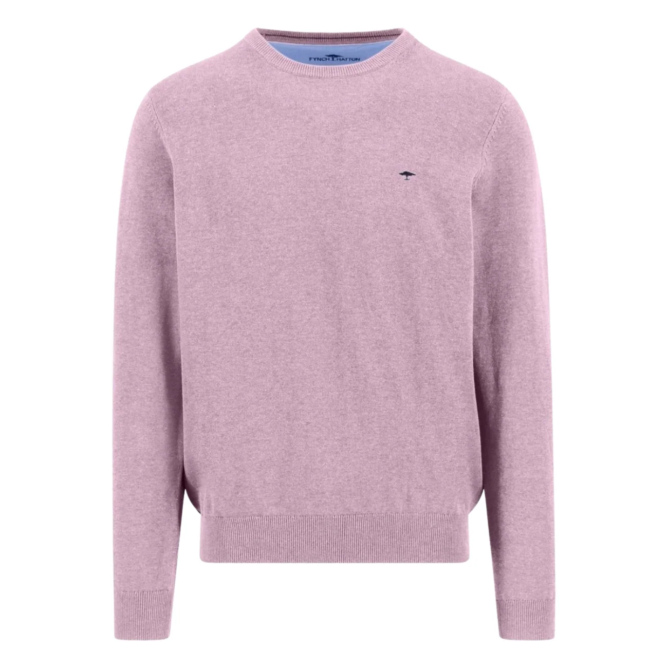 Fynch Hatton Fine Knit Cotton Crewneck Sweater - Magnolia - 2XL
