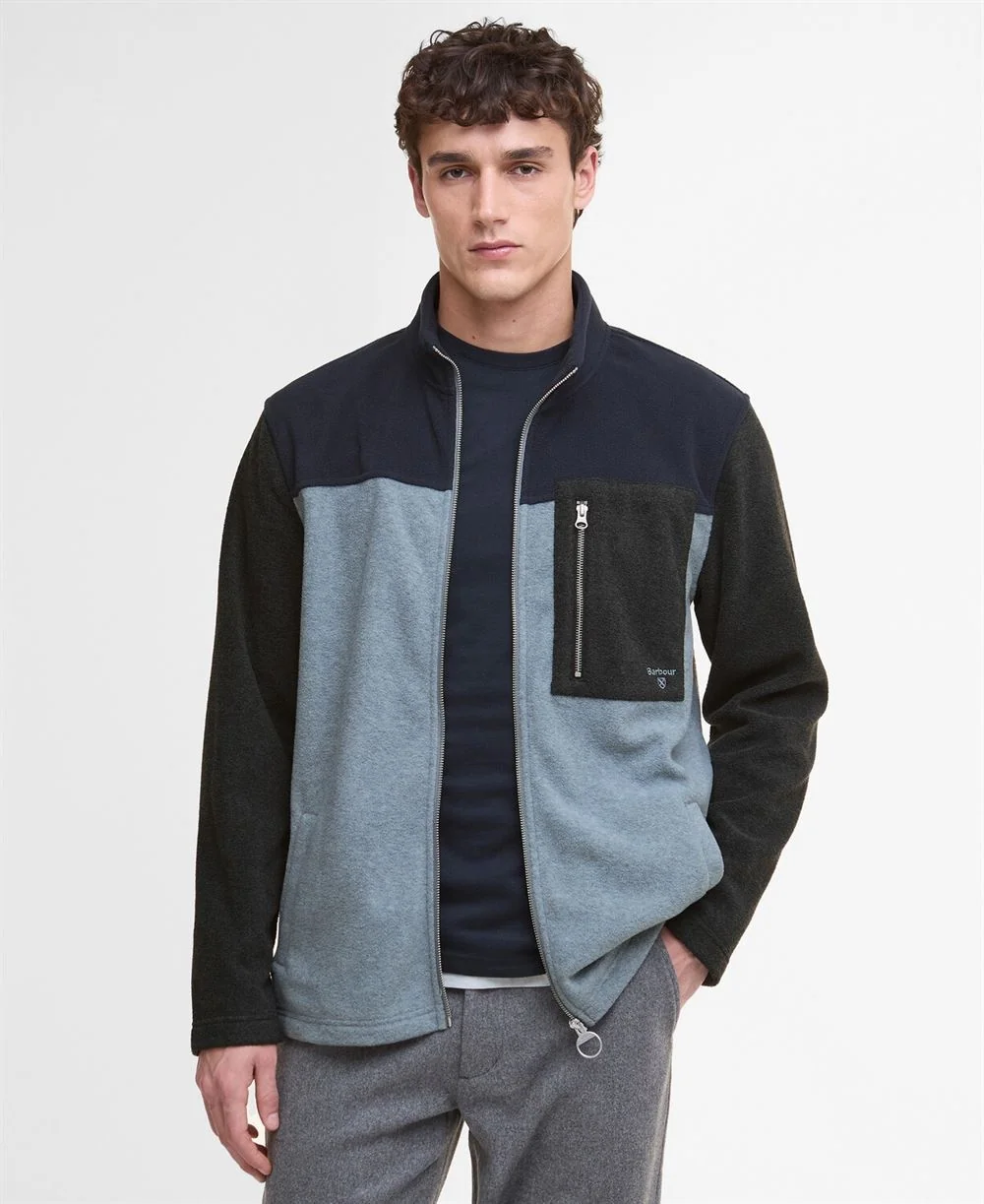 Barbour Colour Block Full Zip Fleece - Grey - XL