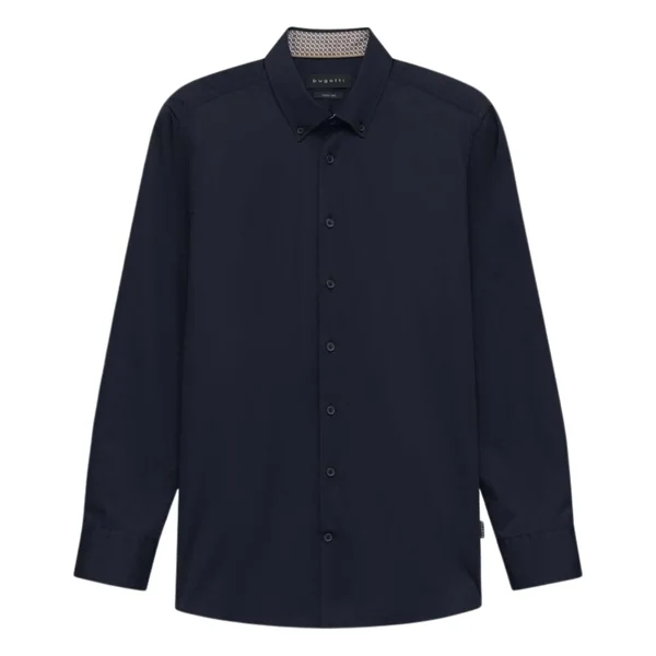 Bugatti Casual Long Sleeve Plain Shirt- Navy - L
