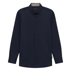 Bugatti Casual Long Sleeve Plain Shirt- Navy - L