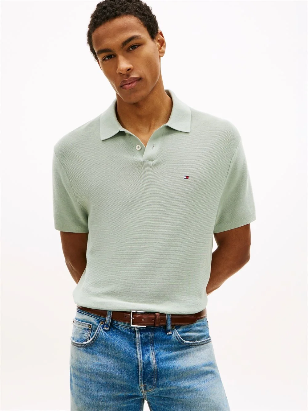 Tommy Hilfiger Cool Touch Structure Polo Shirt - Green - XL