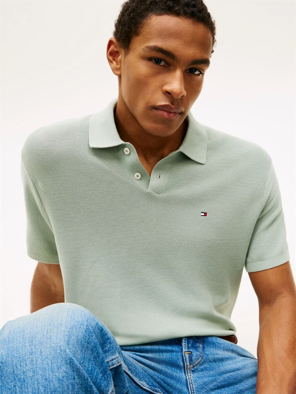 Tommy Hilfiger Cool Touch Structure Polo Shirt - Green - XL