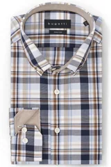 Bugatti Casual Check Pattern Shirt - Blue - L
