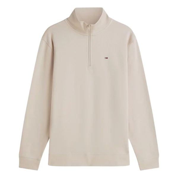 Tommy Jeans Flag Fleece Quarter-Zip Sweatshirt - Beige - XL