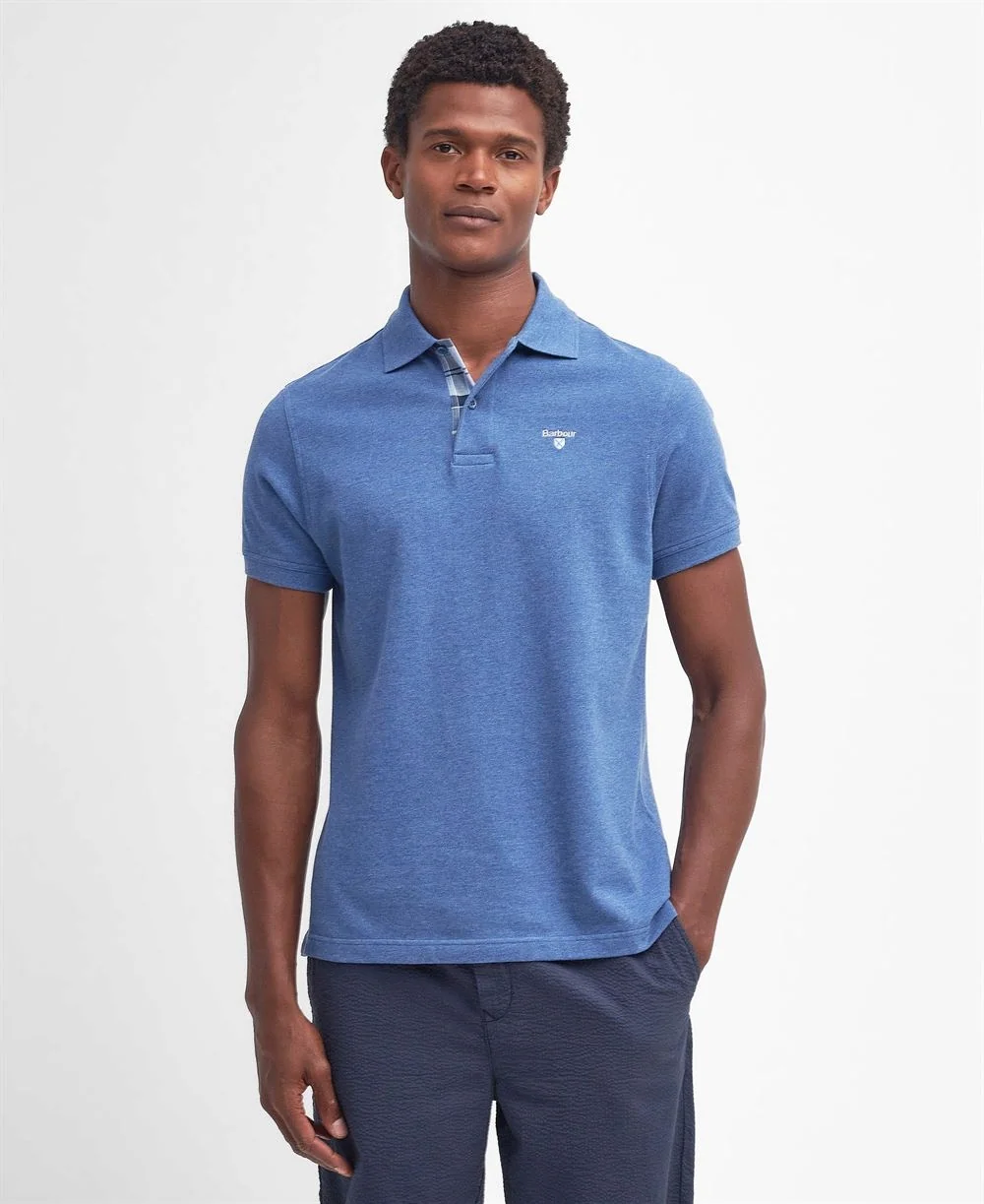 Barbour Tartan Pique Polo Shirt - Dark Blue - L
