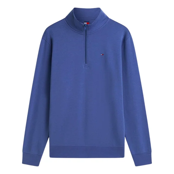 Tommy Jeans Flag Fleece Quarter-Zip Sweatshirt - Blue - XL