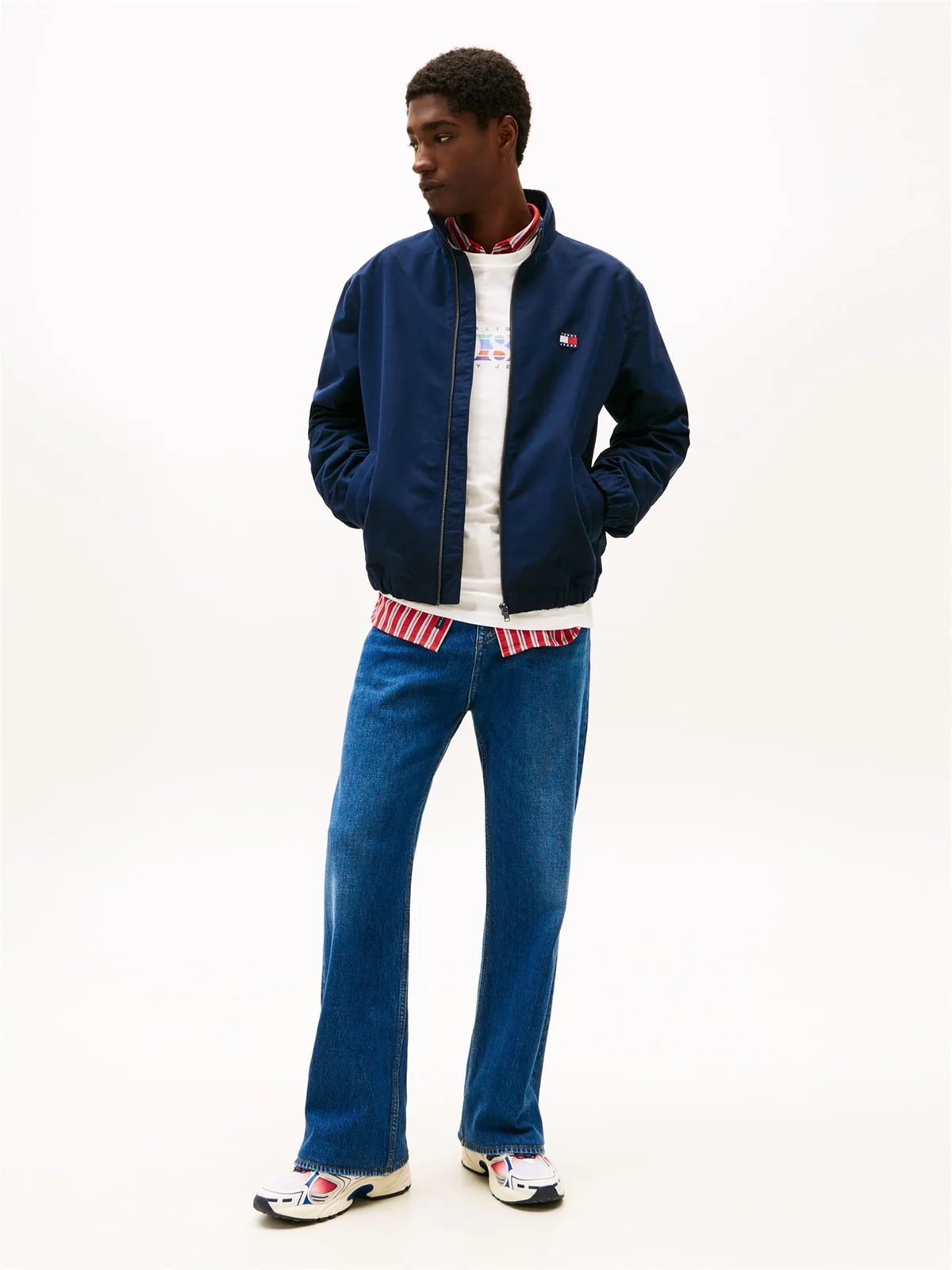 Tommy Jeans Essential Water Repellent Zip-Thru Jacket - Navy - XL