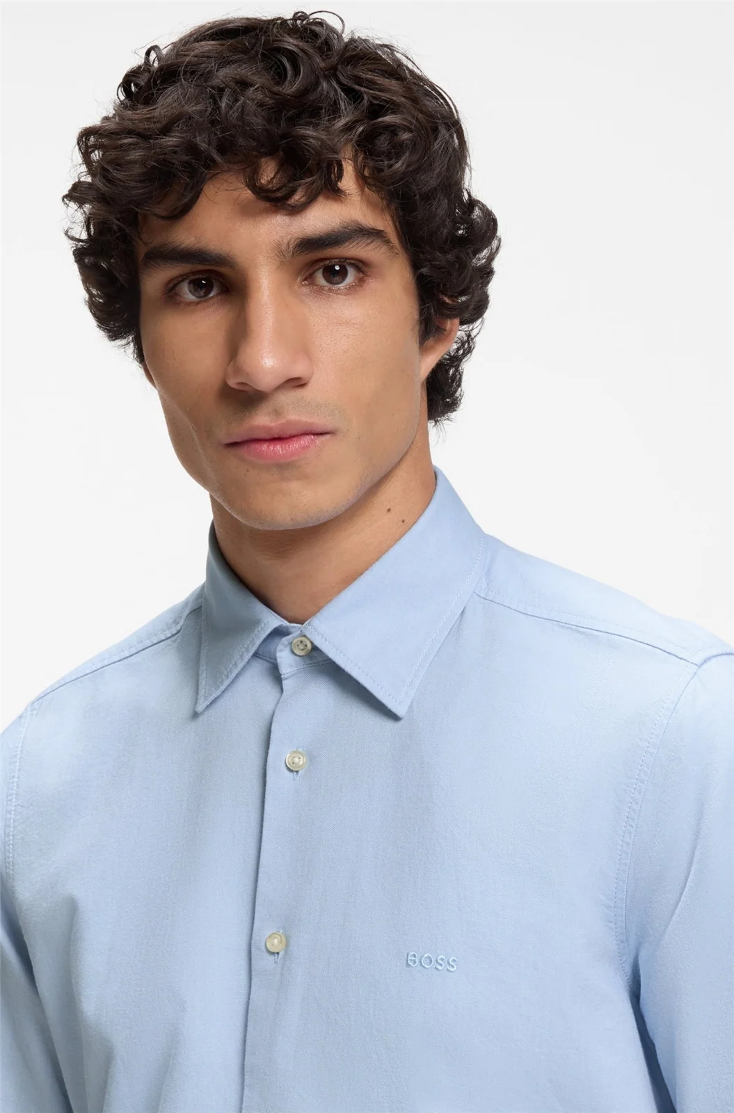 Boss Rash Cotton Oxford SS Shirt - Blue - L