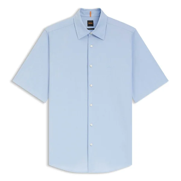 Boss Rash Cotton Oxford SS Shirt - Blue - L