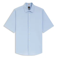 Boss Rash Cotton Oxford SS Shirt - Blue - L