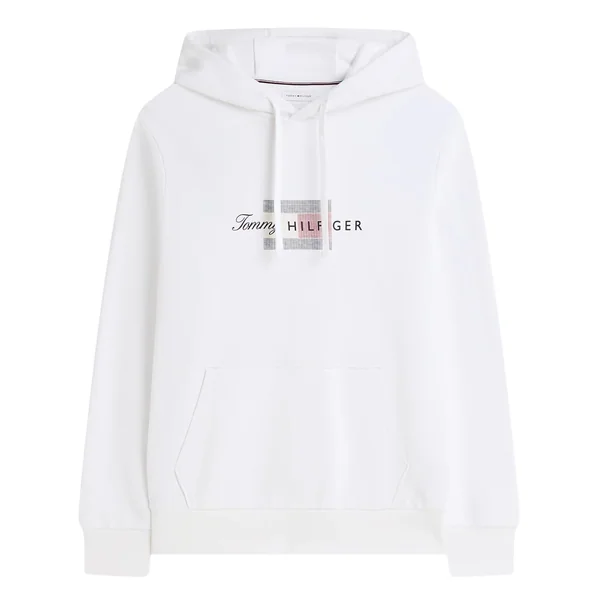 Tommy Hilfiger Script Flag Hoodie - White - XL