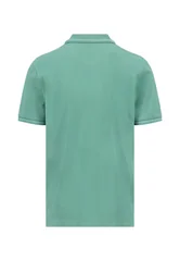 Fynch Hatton Contrast Tipping Polo Shirt - Aqua Green - M