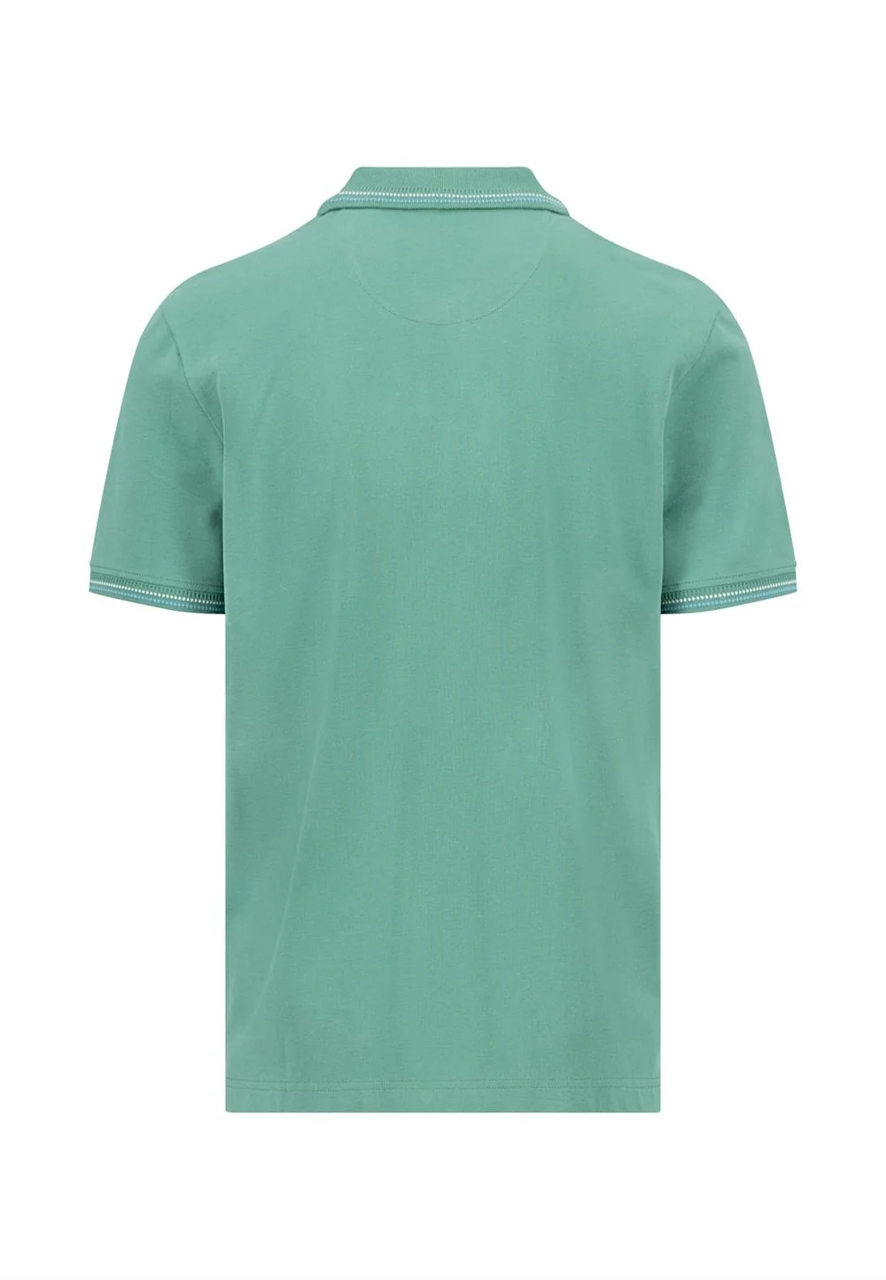 Fynch Hatton Contrast Tipping Polo Shirt - Aqua Green - M