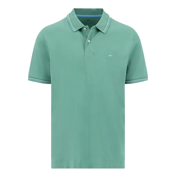 Fynch Hatton Contrast Tipping Polo Shirt - Aqua Green - M