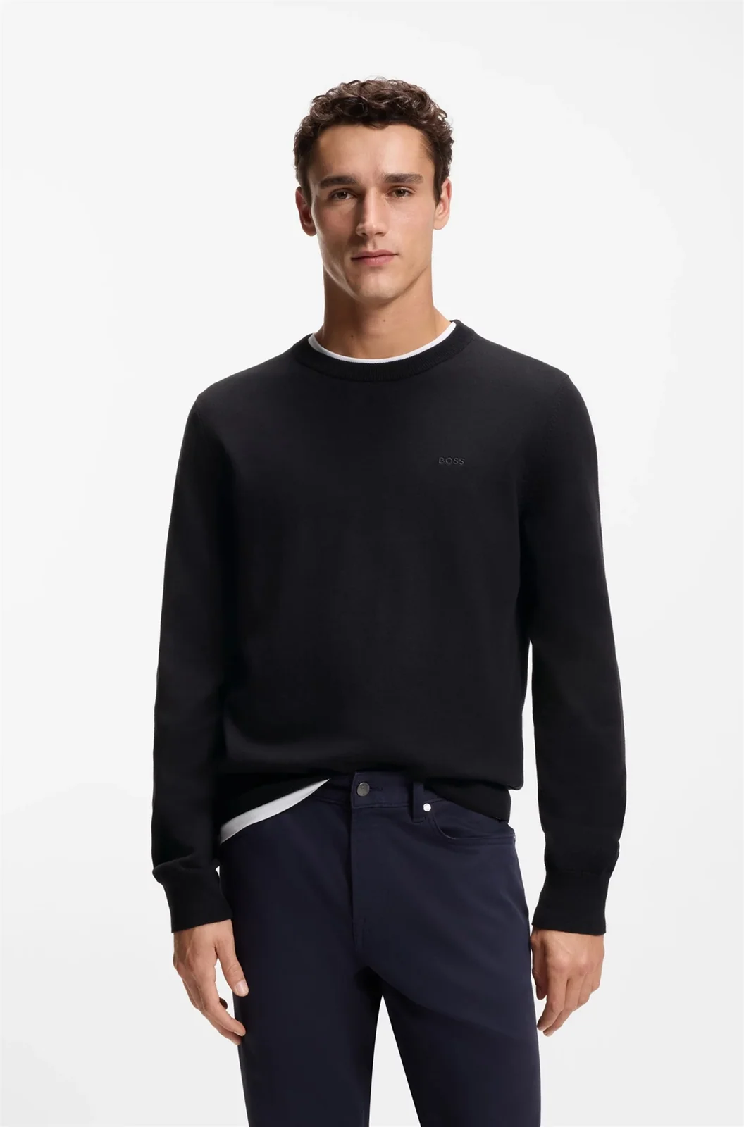 Boss Upacas-L Cotton Sweater - Black - M