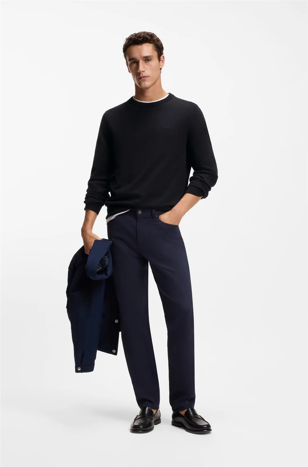 Boss Upacas-L Cotton Sweater - Black - M
