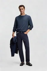Boss Upacas-L Cotton Sweater - Blue - 2XL