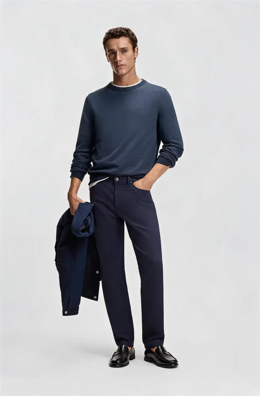 Boss Upacas-L Cotton Sweater - Blue - 2XL