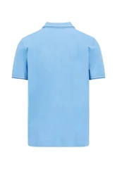 Fynch Hatton Contrast Tipping Polo Shirt - Breeze Blue - L