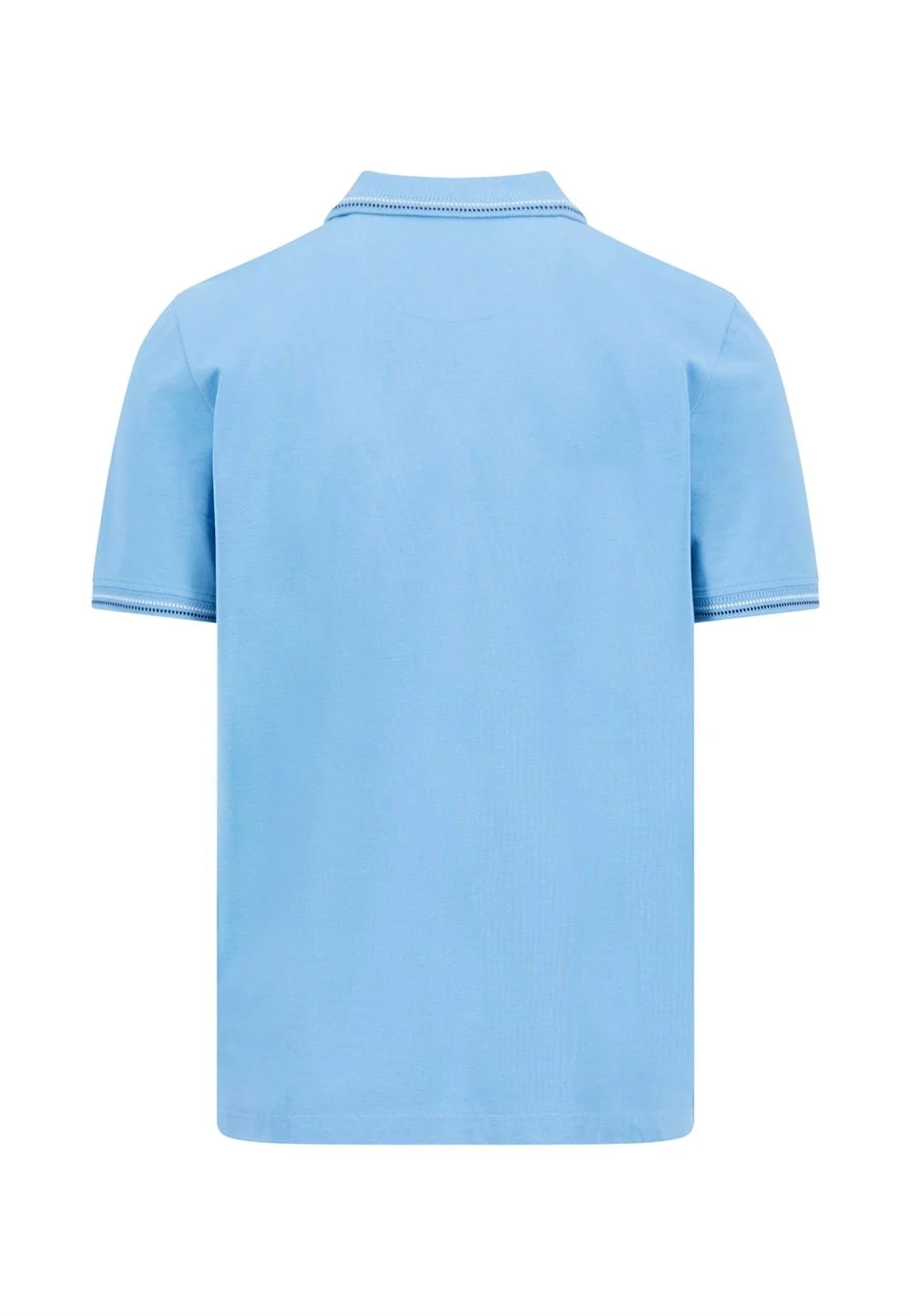 Fynch Hatton Contrast Tipping Polo Shirt - Breeze Blue - L