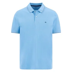 Fynch Hatton Contrast Tipping Polo Shirt - Breeze Blue - L