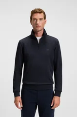 Boss Zetrust Cotton-Terry Half Zip Sweatshirt - Navy - M