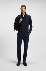 Boss Zetrust Cotton-Terry Half Zip Sweatshirt - Navy - M